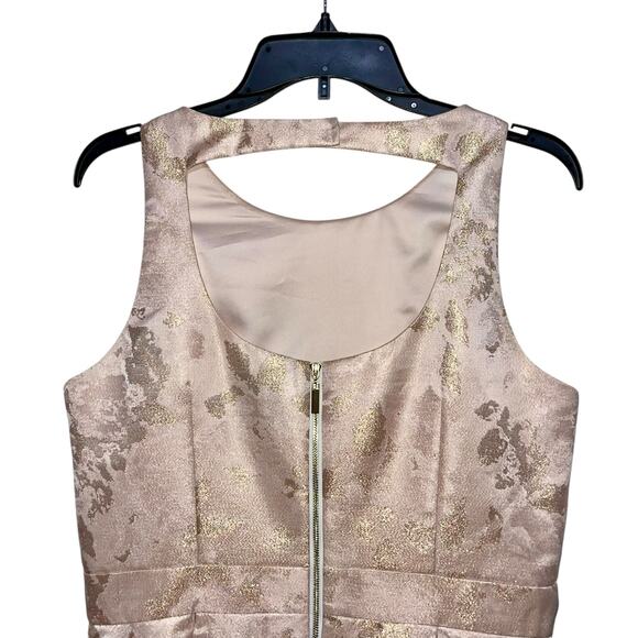 Eliza J Fit & Flare Dress Rose Gold Metallic Embellished Pearls - Picture 6 of 16